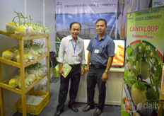 Tran van Nam & his colleague Bui Thai Hoa with Frefarm. The company grows cantaloupe melons on a 70 ha+ farm with a 7 hectare greenhouse.