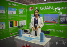 Lei Xu, manager of Luguan Plastic, was taking a walk on the show so his colleague was in the photo this day.