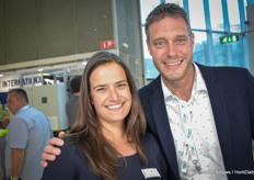 HortiDaily editor Arlette Sijmonsma with Ren van der Horst, Spuitbedrijf Van der Horst