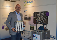 Niels van Rooyen of Power Plastics showing a new product. Check out our newsletter the coming weeks for more information about this new filtration unit.