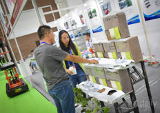 Showing the Remmy Coir Substrates to the visitors of the Horti China.