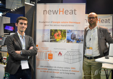 Francois-Xavier Sardy & Thibault Perrigault with NewHeat. The team with NewHeat sees opportunities for using solar power to provide greenhouses with heat! The panels needed for this are way cheaper than the ones needed to provide electricity from solar panels, and that makes it an accessible solution.