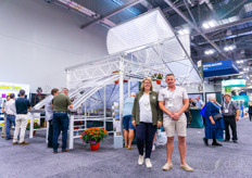 Trudy van Gameren and Roy Bransen, Rovero Greenhouses, in front of their HortiHouse