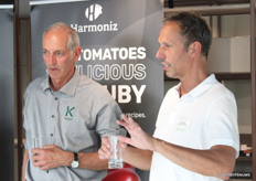 Kees Zuidgeest of Koppert listens attentively to Harmoniz's Paul van Dijck explain.