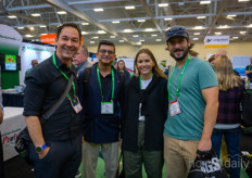 Abhay Thosar of LED supplier RED pictured with Lindsay Bryson, Greg Wilmott, Haven Greenhouses. Cultivation in their new greenhouse will start next year.