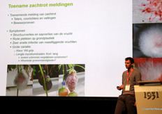 Maarten Hofkes (Proefcentrum Hoogstraten) discusses Rhizopus control in strawberry.