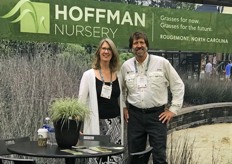 John Hoffman of Hoffman Nursery with Schizachyrium scoparium ‘Chameleon’ PP31339 (a variegated Little Bluestem!)